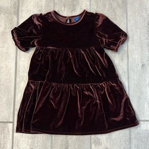 Old Navy Toddler Girls 3T Puff-Sleeve Velvet Dress